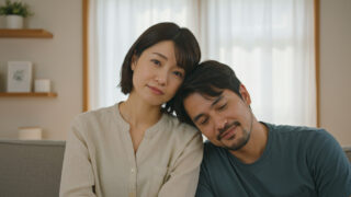 妻に甘える夫の様子